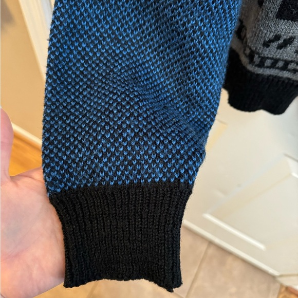 VTG 80s Saturdays Grunge Rad Geometric Unisex Pattern Purple Black Gray Sweater - Picture 3 of 12